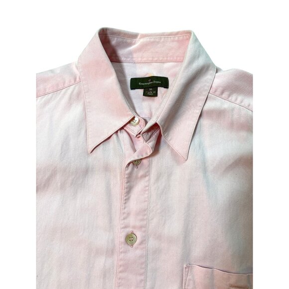 Ermenegildo Zegna Shirt Casual Luxury Pink Long‎ Sleeve Italy XL - Picture 2 of 8